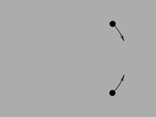 Rotating dots 1/2 cycle out of phase