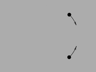 Rotating dots 1/2 cycle out of phase